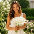 thumbnail image 6 of White Calla Lilies, Artificial Lily Flowers, 10Pcs 35cm Fake Flowers for Wedding Bouquet Home Vase Table Centerpiece Decor, 6 of 7