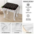 thumbnail image 4 of Xoenoiee Black Cherry Print Vanity Stool Cover, Saddle Bar Stool Slipcover, Bench Seat Protector, (14"- 20") L x (10"- 14") W, for Family Gathering Potluck, 2 Pack, 4 of 6