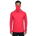 thumbnail image 6 of BRGZLK UPF50+ Long Sleeve Hooded Sun Protection Shirt For Men Thumb Hole Watch Window Quick Dry Breathable For Summer Fishing Outdoor Hiking Beach Casual, 6 of 7