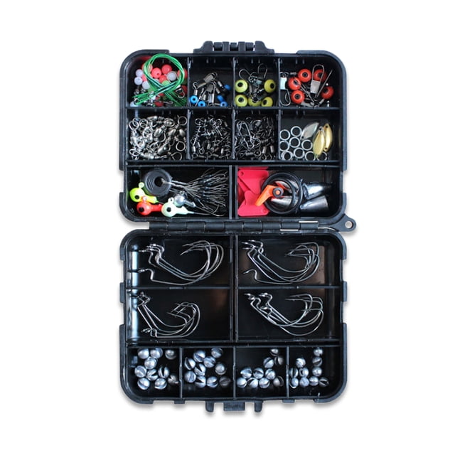 Tackles de pesca Ganchos de plantillas Swivels Snaps Conectores sinker Conectores Surtido al aire libre Reemplazo Accesorios de fishhook 187 Piezas Inevent OD003617-00B