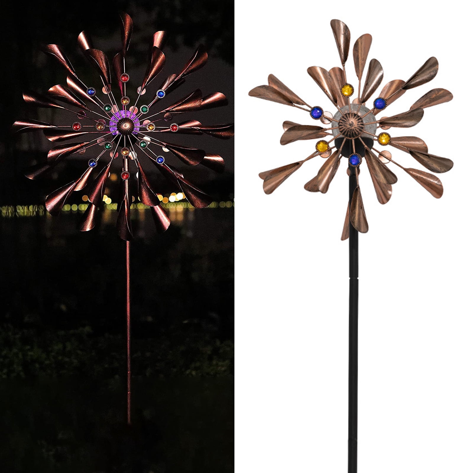SolarEra Solar Wind Spinner with Solar LED Lights, Dual Direction Solar