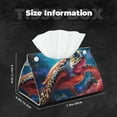thumbnail image 6 of Lsque Colorful Ocean Sea Turtle Printed Long Tissue Box Cover Holder, Facial Paper Organizer Dispenser,Triangle with Bottom Belt, PVC Leather Decorative Organizer, 6 of 9
