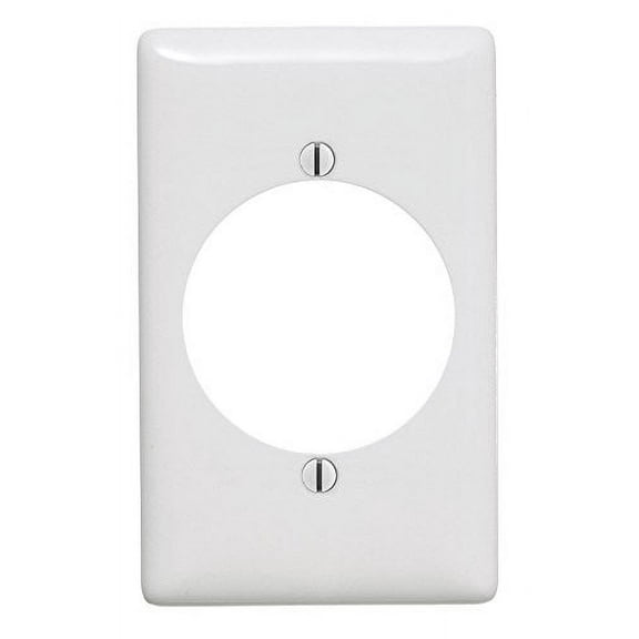 Hubbell NPJ724W Unbreakable White Single 2.15" Receptacle Mid-Size Wallplate