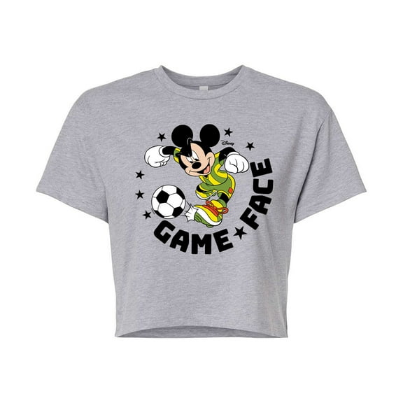 Disney - Game Face Soccer  - Juniors Cropped Cotton Blend T-Shirt