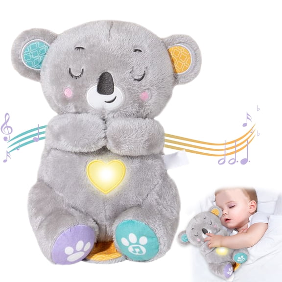 Stuffed Anxiety Relief Breathing Animal for Kids, Soothing Animal with Music Lights Rhythmic Breathing Motion for Toddlers Gifts