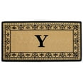 thumbnail image 1 of Nedia Home O2199Y 36 x 72 Po Corinthienne Résistant de Fibre de Coco Porte Mat&44; Monogramme Y - Bronzage Naturel & Noir, 1 of 1