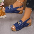 thumbnail image 6 of Bkhluea Women Chain Buckle Wedge Ankle Strap Sandals Slip On Comfortable Footwear For Casual Outdoor Party Daily Activities, 6 of 7