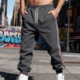 thumbnail image 2 of LWavelet Men's Side Striped Tapered Joggers - Drawstring Waist Trendy Design Casual Everyday Pants Dark Gray XL, 2 of 8