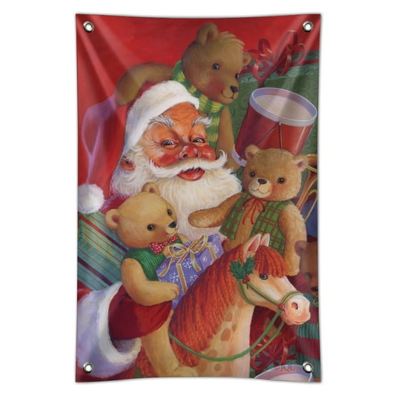 Christmas Holiday Santa Teddy Bears Toys Home Business Office Sign