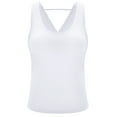 thumbnail image 6 of LELINTA Women Workout Shirts Racerback Yoga Sport Short Fitness Active Tank Tops, White, 6 of 7