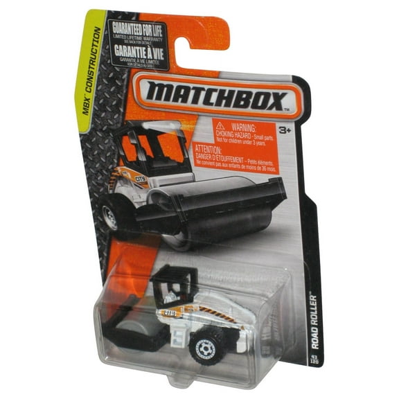 Matchbox MBX Construction (2010) Black & White Road Roller Toy 43/120