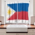 thumbnail image 2 of Ambesonne Filipino Kitchen Curtains, National Flag, 55"x39", Cobalt Blue Yellow, 2 of 3
