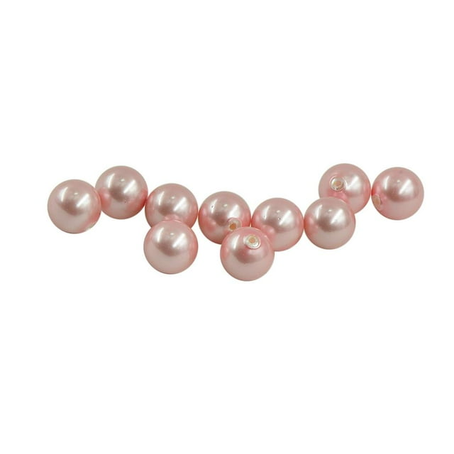 yuksok 5 Paires Perles Rondes en Coquille d'Eau Douce Demi-Percées Bricolage Artisanat Rose