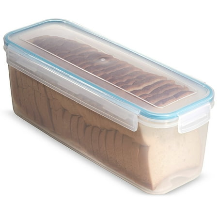 Komax Biokips Narrow Bread Box Container with Tray 118.3 oz. - Airtight, Leakproof With Locking Lid - BPA Free Food Storage Container- Freezer and Dishwasher Safe - Great for Baguette and (Best Freezer Containers 2019)