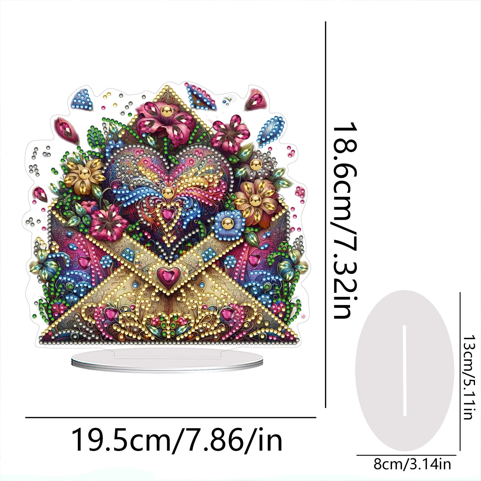 FLOPESN DIY Diamond Painting Art, exquisite and shiny patterns, size 8.26x8.26 inches, made of PVC material suitable for home and desktop decoration