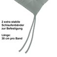 thumbnail image 3 of Juego de 4 cojines de asiento 40x40x3cm con correas para interior y exterior con sello Oeko-Tex - (antracita), 3 of 4