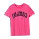 thumbnail image 4 of Camiseta para mujer de verano con cuello redondo para oficina, uso diario, viaje de vacaciones Rosa Rosa, 4 of 7