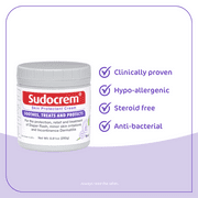 Sudocrem Diaper Rash Cream, Soothes, Treats, and Protects, 15.29% Zinc Oxide, 8.8oz