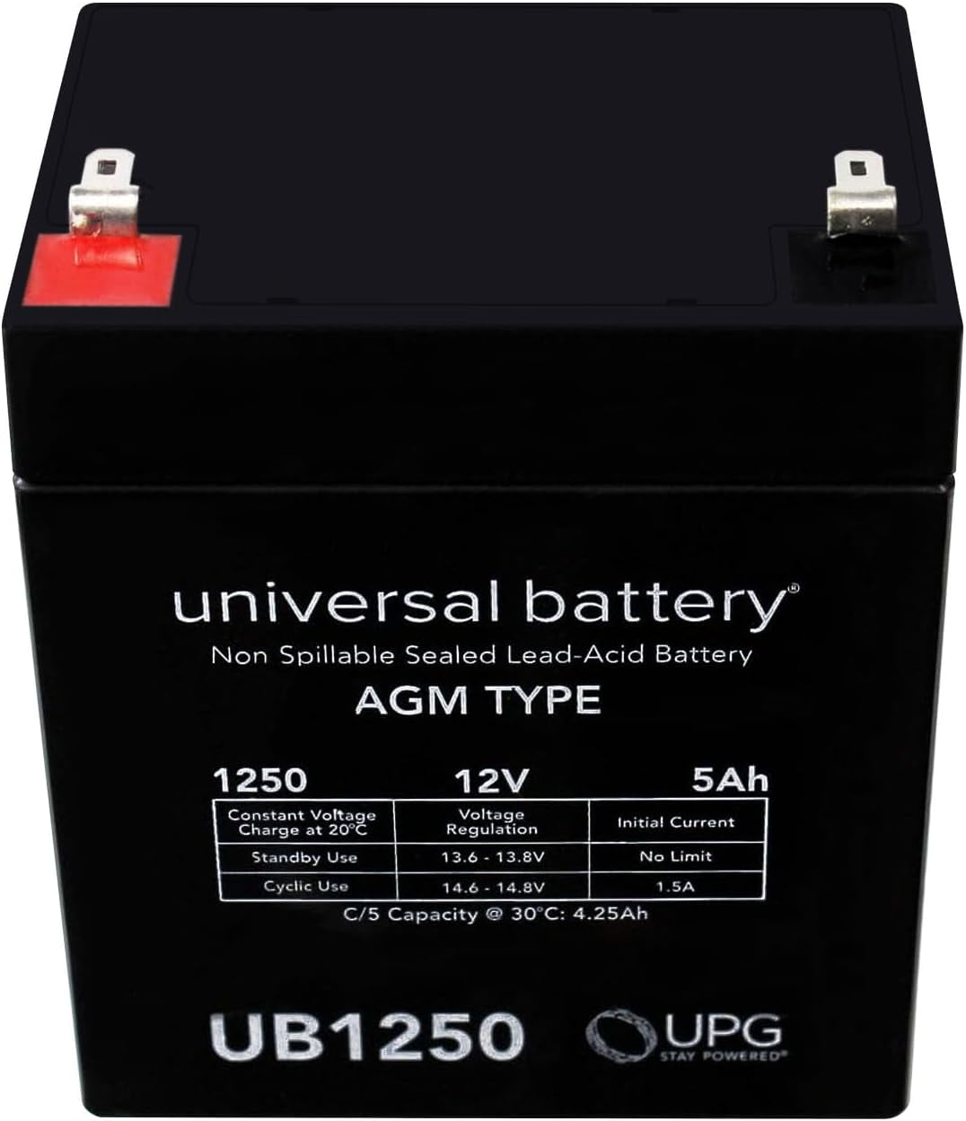 Universal UB1250 D5741 SLA Battery 12V/ 5AH .187 Tt