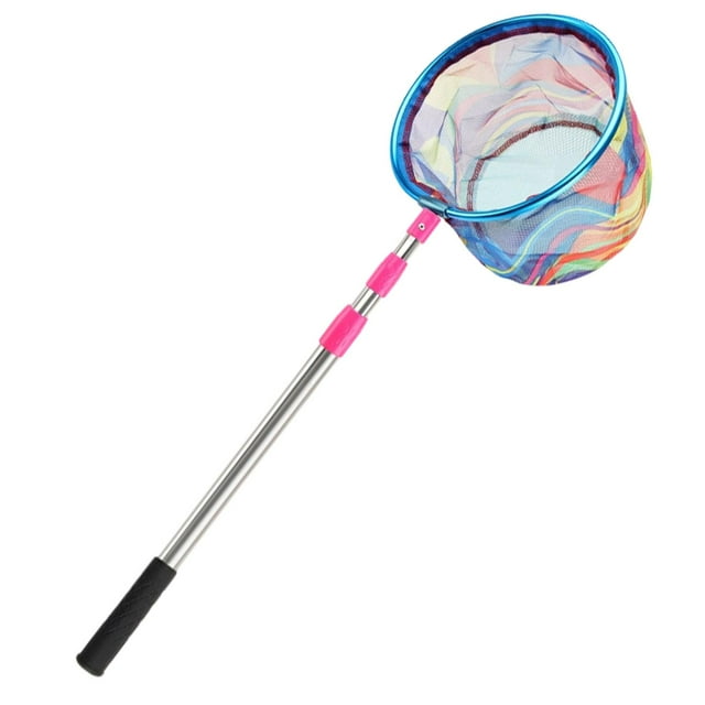 Red de aterrizaje de pesca telescópica para niños con mango retráctil para niñas para niños viaja fácilmente captura y liberación para mariposa minnow Rosa