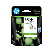 HP 65 2-pack Black/Tri-color Original Ink Cartridges, ~120 pages, T0A36AN#140
