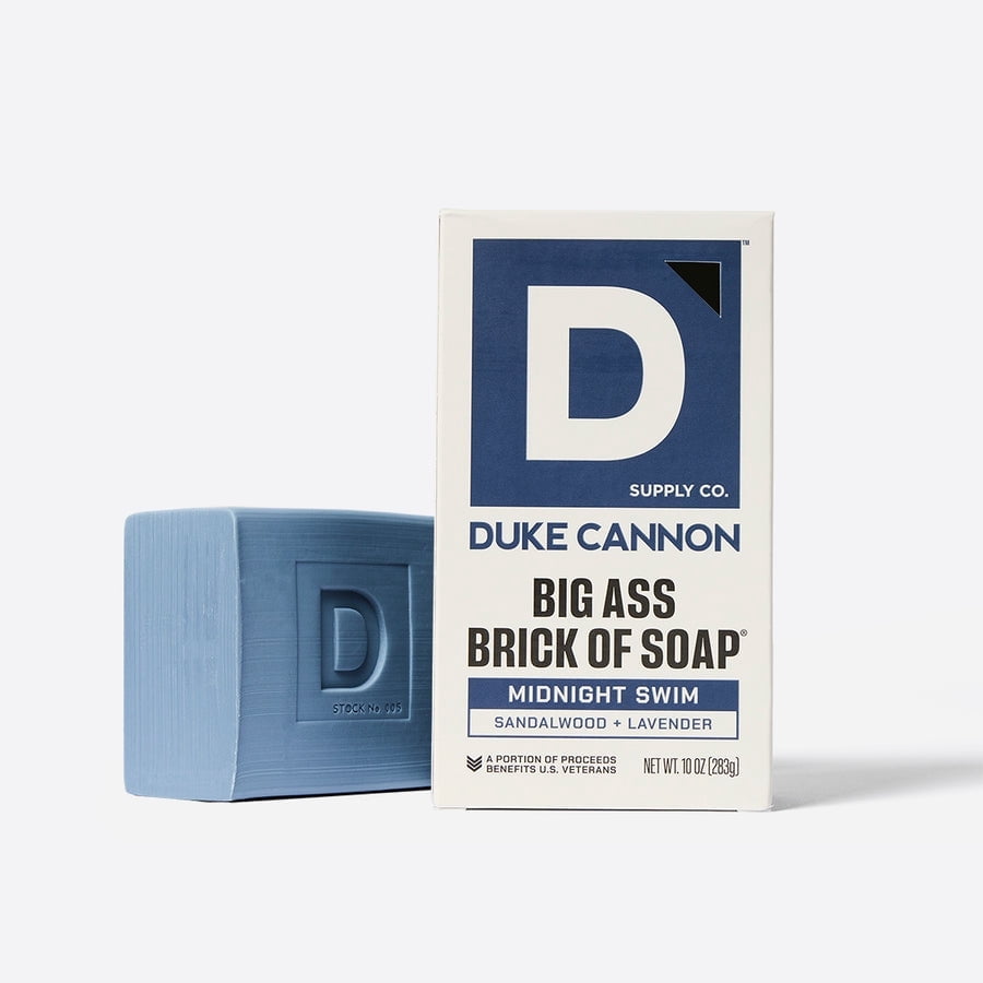 (6 pack) Duke Cannon Big Ass Brick of Soap® for Men, Midnight Swim, 10 oz Bar Soap