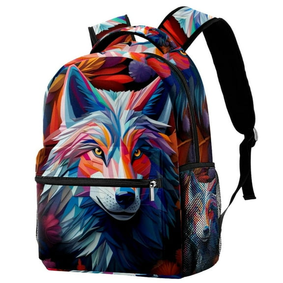 Lightweight Backpack Wolf School Bag Travel Laptop Daypack for Men Women Casual Rucksack