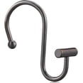 thumbnail image 2 of Black Shower Curtain Hooks Rings, Decorative for Bathroom Shower Rods, Set of 12 Premium Rust-Resistant Metal Hooks Hangers T Shaped Design, 2 of 13