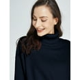 thumbnail image 5 of SSLR Oversized Sweaters for Women Turtleneck Sweater Drop Shoulder Knit Long Lantern Sleeve Pullover Sweater, 5 of 8