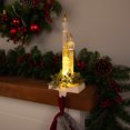 thumbnail image 4 of Northlight LED Lighted Glitter Filled Candle Christmas Stocking Holder - 9", 4 of 10