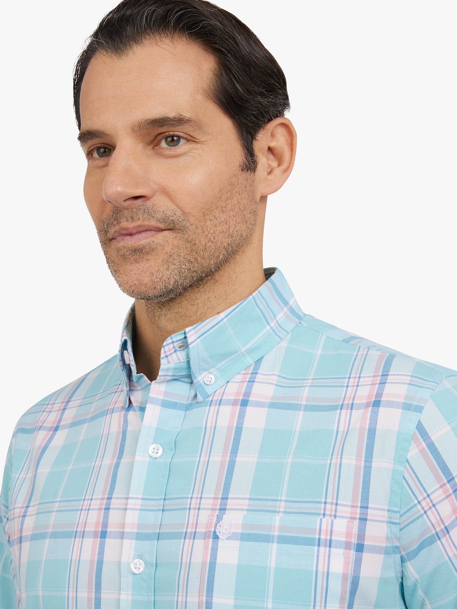 Chaps Men's and Big Men's Short Sleeve CVC Woven Shirt, Sizes S-3XL