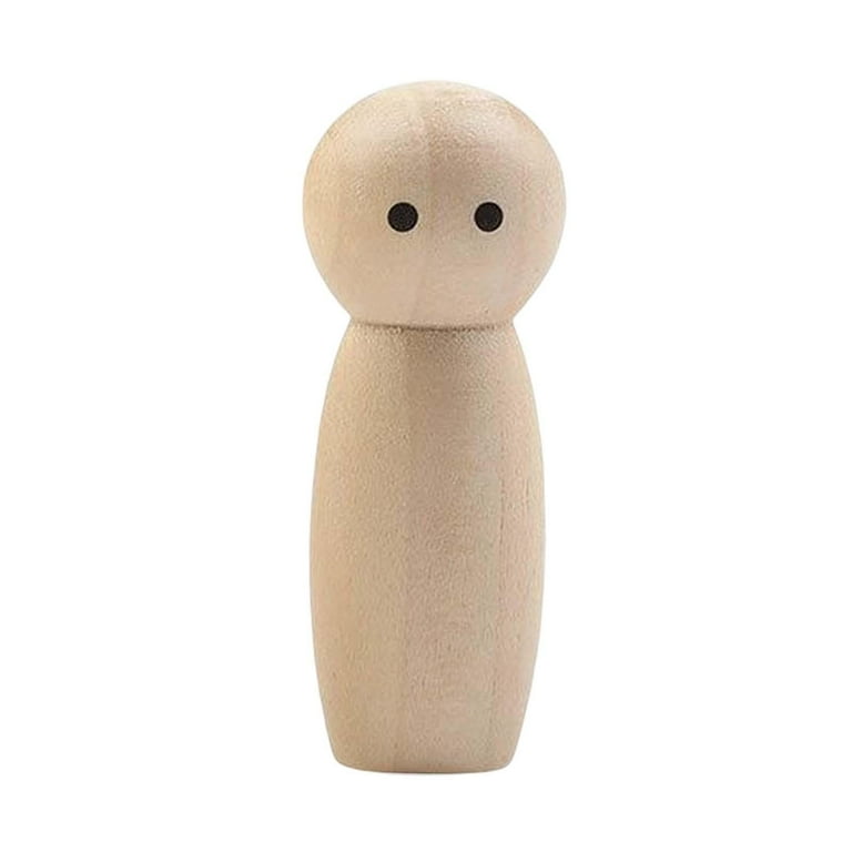 Unfinished Wooden Peg Doll Ornament Crafts Blank Wooden Figures