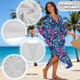 thumbnail image 4 of XYZCANDO Tropical Leaf Women's Long Kaftan Dress Flowy Maxi Dress Beach Cover Up Loose Fit Batwing Sleeve Swimsuit Cover Ups Hawaiian Robe Vacation Outfits Elegant Gown Top Night Dress, 4 of 7