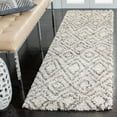thumbnail image 4 of SAFAVIEH Hudson Augustine Geometric Shag Area Rug, Ivory/Grey, 7' x 7' Round, 4 of 11
