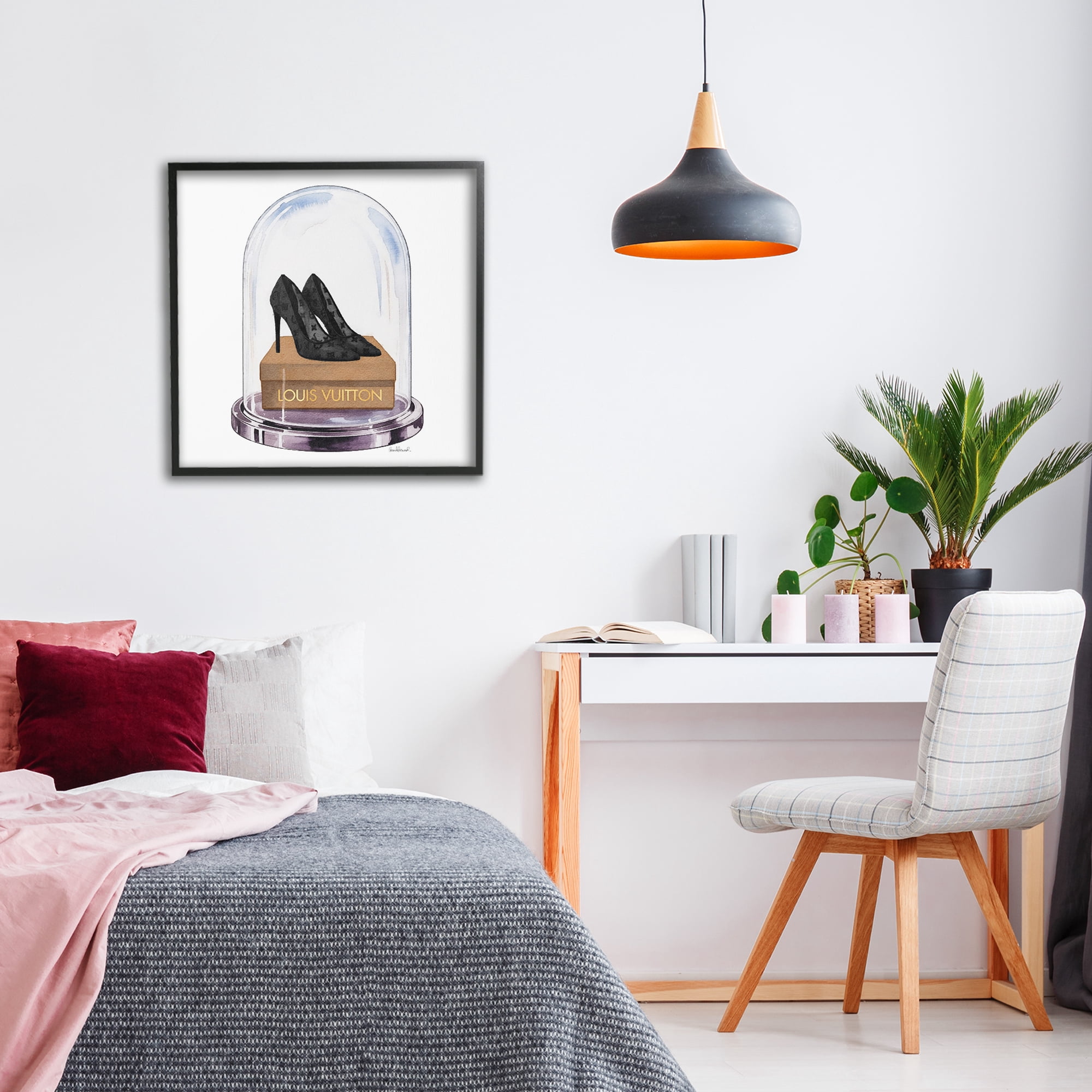 Stupell Industries Black Heels in Bell Jar Black Framed Giclee Art, design by Amanda Greenwood