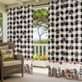 thumbnail image 2 of Outdoor Curtains for Patio Waterproof Barn Star Farm Indoor/Outdoor Curtain Tiebacks Black Buffalo Plaid Privacy Curtain Sun Block Grommet Drapes for Pergolas Gazebo Porch 2 Panel 54x108 Inch, 2 of 9