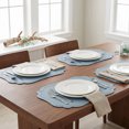 thumbnail image 2 of Unique Bargains Set of 6 Solid Placemats Leather Placemats for Kitchen Dining Light Blue, 2 of 7