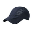 thumbnail image 4 of Gorra de béisbol de malla para correr, ligera, con protección solar, ajustable, plana Azul marino, 4 of 9