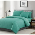 thumbnail image 2 of Chezmoi Collection Liam 7-Piece Turquoise Bed in a Bag King Comforter Set with Sheets Medallion Embossed Bedding Set, 2 of 9