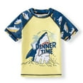 thumbnail image 3 of Boys Swimsuits 4T-5T Cartoon Dinosaur Prints Bathing Suit Set Short Sleeve Shirts Shorts Hat 37 PC Rash Guard Sunsuit Boy Swimming Suits Kids Swimwear Sets Z01 Yellow 4-5 Years, 3 of 5