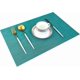 thumbnail image 4 of Dining Table Set Of 6 Blue Bamboo Placemats For Kitchen Table Stain Resistant Woven Vinyl Placemats Easy To Clean Outdoor Table Mats, 4 of 4