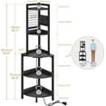 thumbnail image 3 of 60 inch Tall Corner Shelf with Power Outlets & Strip Lights, 5 Tier Corner Bookshelf Freestanding Industrial Corner Ladder Shelves Plant Stand, 3 of 15