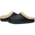 thumbnail image 4 of Needbo Men's Moccasin Slippers Fleece Fuzzy Lined House Shoes with Memory Foam Non-slip Rubber Sole, Black Size 9-10, 4 of 7