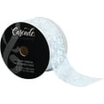 thumbnail image 1 of Cascade Textured Fabric Ribbon W/Wired Edge 2.5"X15yd-Light Blue Organza W/White Flocking, 1 of 1