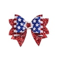 thumbnail image 2 of Cififendec 4th of July Patriotic Giltter Bows Decoration, Red White Blue Sequin Memorial Day Decor, Independence Day Party Accessory Gift, 2 of 5