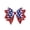 Red, variant on Patriotic Glitter Bow Decorations Set of 2 Styles,2pcs glitter cheer bow hair clips,Patriotic Red White Blue Bows for Women,Hair Accessories for Parties