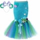 thumbnail image 2 of Falda de tul de sirena para niñas, faldas largas y esponjosas de tul con cola, disfraz de princesa sirenita de 3 a 13 años, 2 of 5