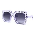 thumbnail image 3 of Kids Size Girls Bling Concave Engraving Iced Out Rectangular Butterfly Sunglasses Purple Smoke, 3 of 4