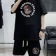 thumbnail image 3 of Conjunto deportivo informal de baloncesto americano, conjunto de moda para hombre, camiseta con estampado de gofres, pantalones cortos de manga corta para hombre, ropa para hombre, 3 of 5