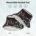 thumbnail image 2 of KLL Piano Keys With Musical Notes Bucket Hat for Women Men Packable Travel Beach Sun Hat Outdoor Rave Accessories Reflective Fisherman Cap, 2 of 7